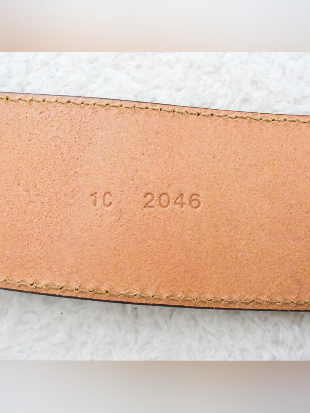 *PRADA* Wide Leather Brown/Tan Stitched Belt, size 30" (75cm). Made in Italy. - Picture 7 of 9